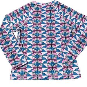 Tea Collection Long Sleeve Printed Swim Shirt/Rash Guard Size 16